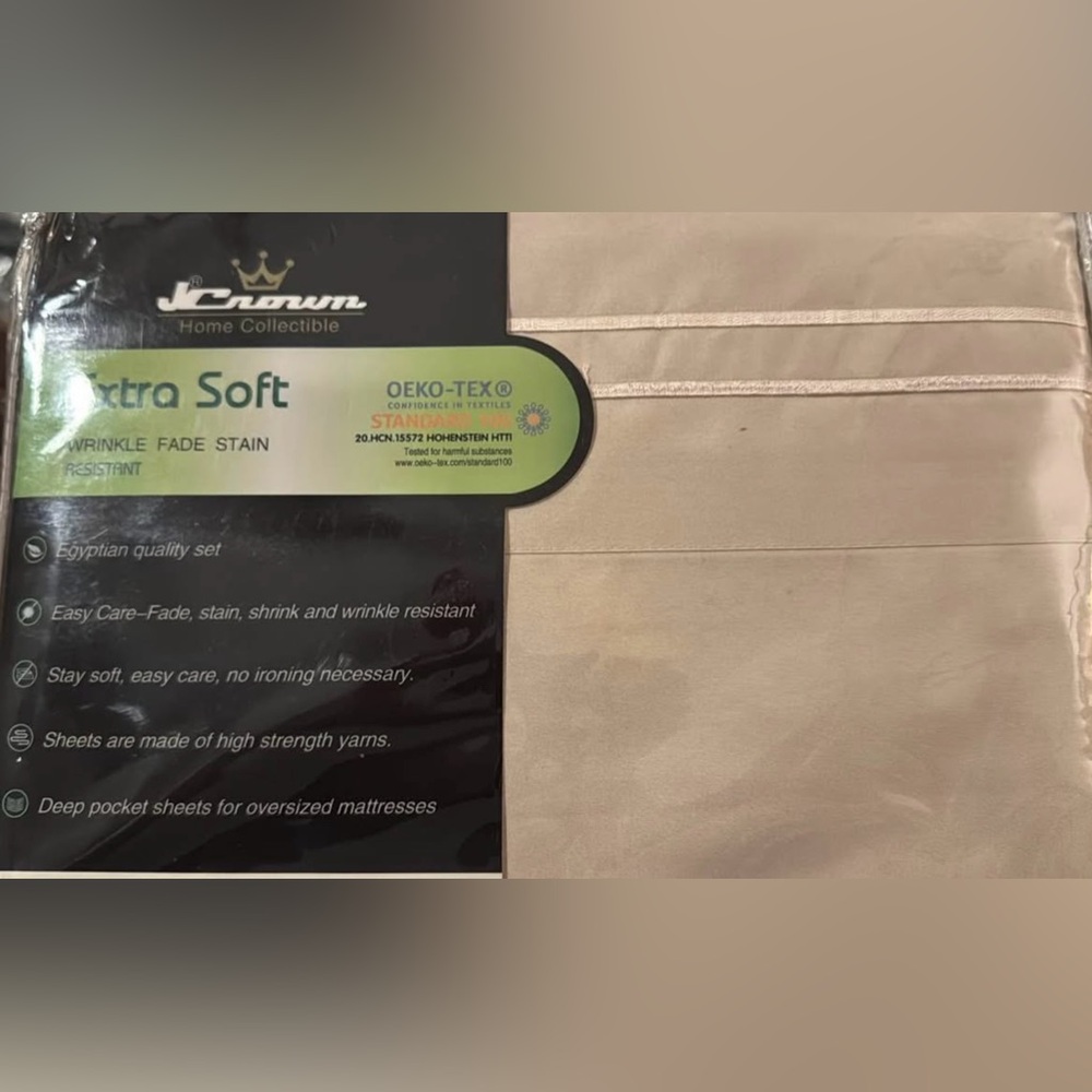 Crown Extra Soft California King Tan 4 Piece Sheet Set